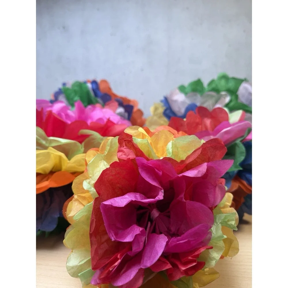 Colorful Fiesta Paper Tissue Pom‎ Poms 20 Pieces Cinco de Mayo Party Decorations